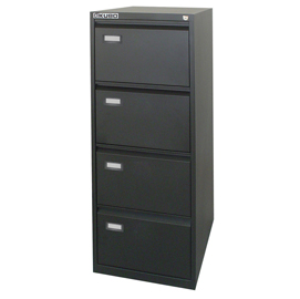 Classificatore kubo - per cartelle sospese - 4 cassetti - 46x62x132 cm - nero - bertesi