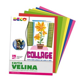 Carta velina - 50x76cm - assortimento 5 colori freddi - cwr - busta 25 fogli