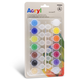 Colori acryl - 4,5ml - colori assortiti - primo - blister 14 colori