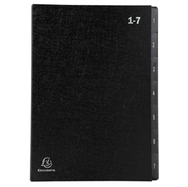 Classificatore numerico 1/7 ordonator - 25x33 cm - nero - exacompta