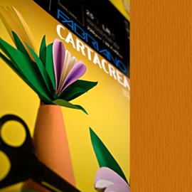 Cartoncino cartacrea - 35x50cm - 220gr - terra bruciata - fabriano -  blister 10 fogli