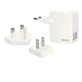 Caricatore universale - 2 porte usb - bianco - leitz complete