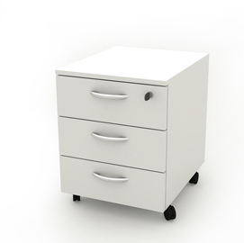 Cassettiera rainbow - 41x50x52,2 cm - 3 cassetti - con ruote - bianco - artexport