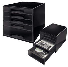Cassettiera drawer cabinet cube 5 - nero - leitz