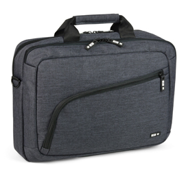 Cartella porta notebook city time - 2 scomparti - tessuto - grigio scuro - niji italiana