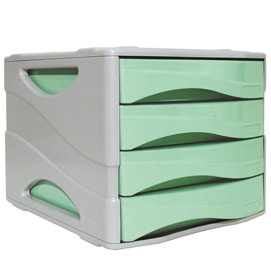 Cassettiera keep colour pastel - 25x32 cm - cassetti 5 cm - grigio/verde - arda