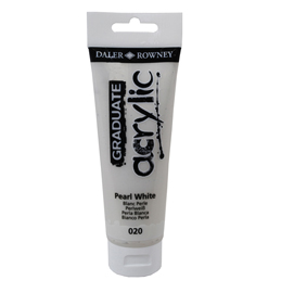 Colore acrilico fine graduate - 120 ml - bianco perla - daler rowney