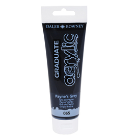 Colore acrilico fine graduate - 120 ml - grigio payne - daler rowney