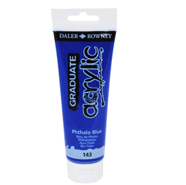 Colore acrilico fine graduate - 120 ml - blu ftalo - daler rowney