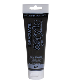 Colore acrilico fine graduate - 120 ml - terra d'ombra naturale - daler rowney