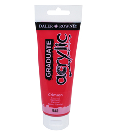 Colore acrilico fine graduate - 120 ml - cremisi - daler rowney