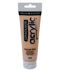 Colore acrilico fine graduate - 120 ml - rosa incarnato - daler rowney