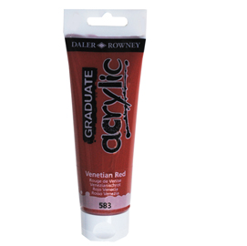 Colore acrilico fine graduate - 120 ml - rosso venezia - daler rowney
