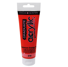 Colore acrilico fine graduate - 120 ml - arancio cadmio scuro - daler rowney