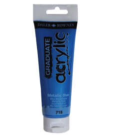 Colore acrilico fine graduate - 120 ml - blu metal - daler rowney