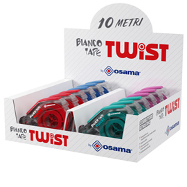 Correttore a nastro bianco tape twist - 5mmx10 mt - osama