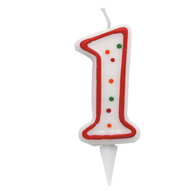 Candelina zuccherino - numero 1 - h.8.5cm - big  party