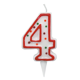 Candelina zuccherino - numero 4 - h.8.5cm - big  party