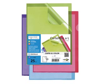 Cartelline a l - 21x29,7 cm - azzurro - sei rota - conf. 25 pezzi