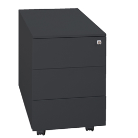 Cassettiere in metallo - 3 cassetti - 40x59x55 cm - nero - bertesi