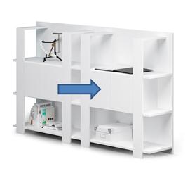 Coppia antine + paretine per libreria concept - 60x36,8 cm - bianco - artexport