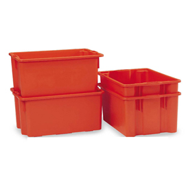 Contenitore a cassa aragosta - hdpe - 63x44x34 cm - 65 l - arancio - mobil plastic