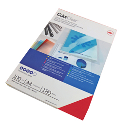 Copertine colorclear™ per rilegatura - a4 - 180 micron - pvc - rosso - gbc - conf. 100 pezzi