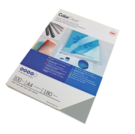 Copertine colorclear™ per rilegatura - a4 - 180 micron - pvc - fumè - gbc - conf. 100 pezzi