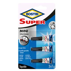 Colla istantanea universale - 3x1gr - super mini blister - trasparente - bostik
