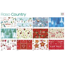 Carta regalo - raso - country natale - 70x100 cm - sadoch - scatola 100 fogli