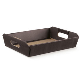 Cesto incollato - 350x260x70 mm - skin coffee - scotton