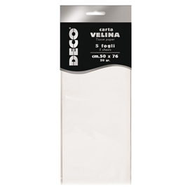 Carta velina - 20gr - 50x76cm - bianco - 5 fogli - cwr