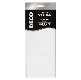 Carta velina - 20gr - 50x76cm - bianco perlescente - 5 fogli - cwr