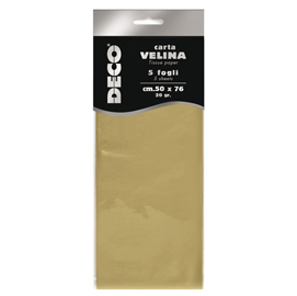 Carta velina - 20gr - 50x76cm - oro perlescente - 5 fogli - cwr