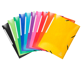 Cartelle 3l con elastici iderama - a4 - 10 colori assortiti - exacompta