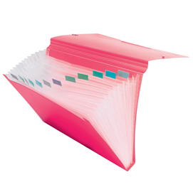 Cartella espandibile colorosa - ppl - colori assortiti - 12 scomparti a4 - ri.plast