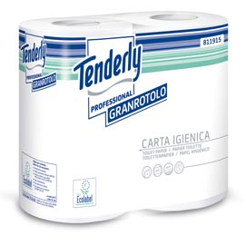 Carta igienica tenderly - 432 strappi - diametro 12 cm - 9,3 cm x 54 mt - tenderly professional - pacco 4 rotoli