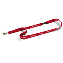 Cordoncini portabadge stampa visitor - rosso - 44cm - durable - conf. 10 pezzi