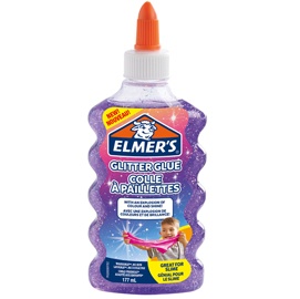 Colla glitterata liquida slime - viola - flacone 177 ml - elmer's newell