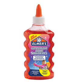 Colla glitterata liquida slime - rosso - flacone 177 ml - elmer's newell