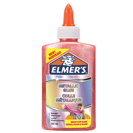 Colla liquida slime - rosa metallizzato - flacone 147 ml - elmer's newell