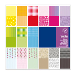 Carta scarpbooking vichy - 30,5x30,5 cm - colori assortiti - cwr - busta 30 fogli