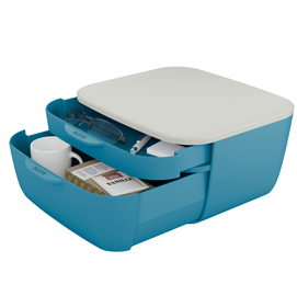 Cassettiera cosy - 2 scomparti - blu - leitz