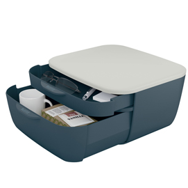 Cassettiera cosy - 2 scomparti - grigio - leitz