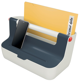 Cassetta portaoggetti con maniglia cosy - grigio - leitz