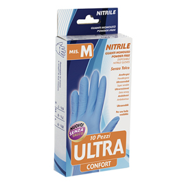 Confezione da 10 guanti monouso in nitrile tg. M blu