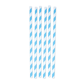 Cannucce stripes - carta - azzurro/bianco - big party - conf. 12 pezzi