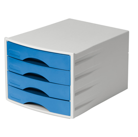 Cassettiera eco - l 290 x h 230 x p 360 mm - azzurro - durable
