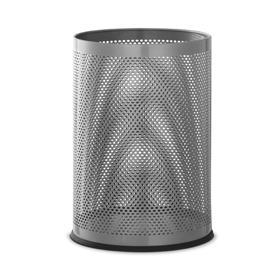 Cestino tondo grigio argento 14l in metallo traforato