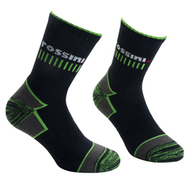 Calze da tennis livigno - taglie 44/47 - blu/verde - rossini - conf. 2 pezzi